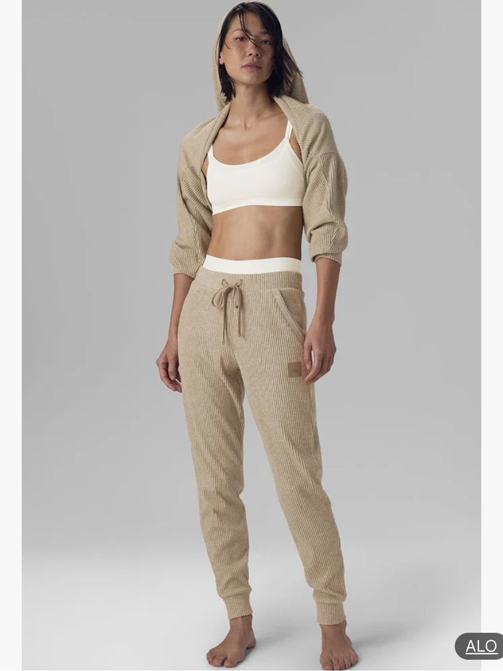ALO Yoga Muse Sweatpants in Gravel Ribbed Jogger